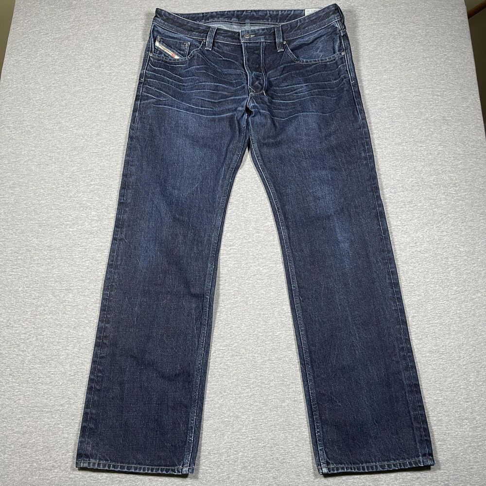 Diesel Larkee Jeans Mens 36x32 Blue Dark Wash Straight Regular Denim Made In USA